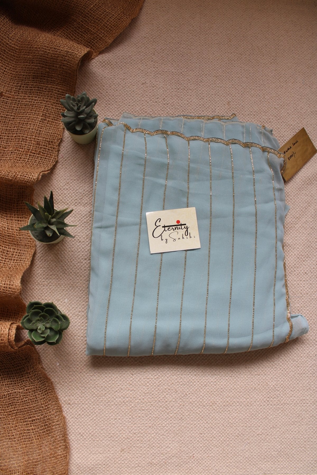 Blue Handwork Saree - Eternity by Sakshi