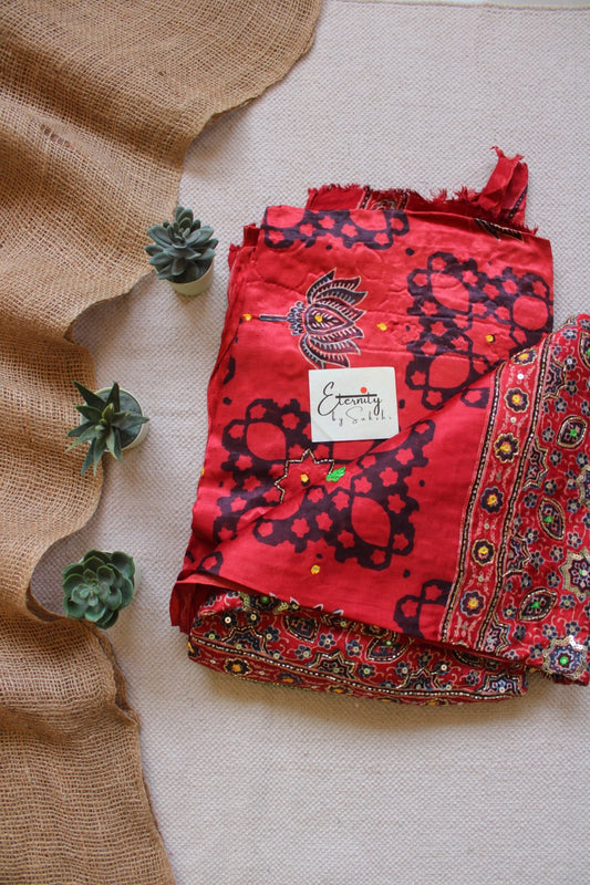 Sufi - Ajrakh Silk Handwork Saree - Eternity by Sakshi