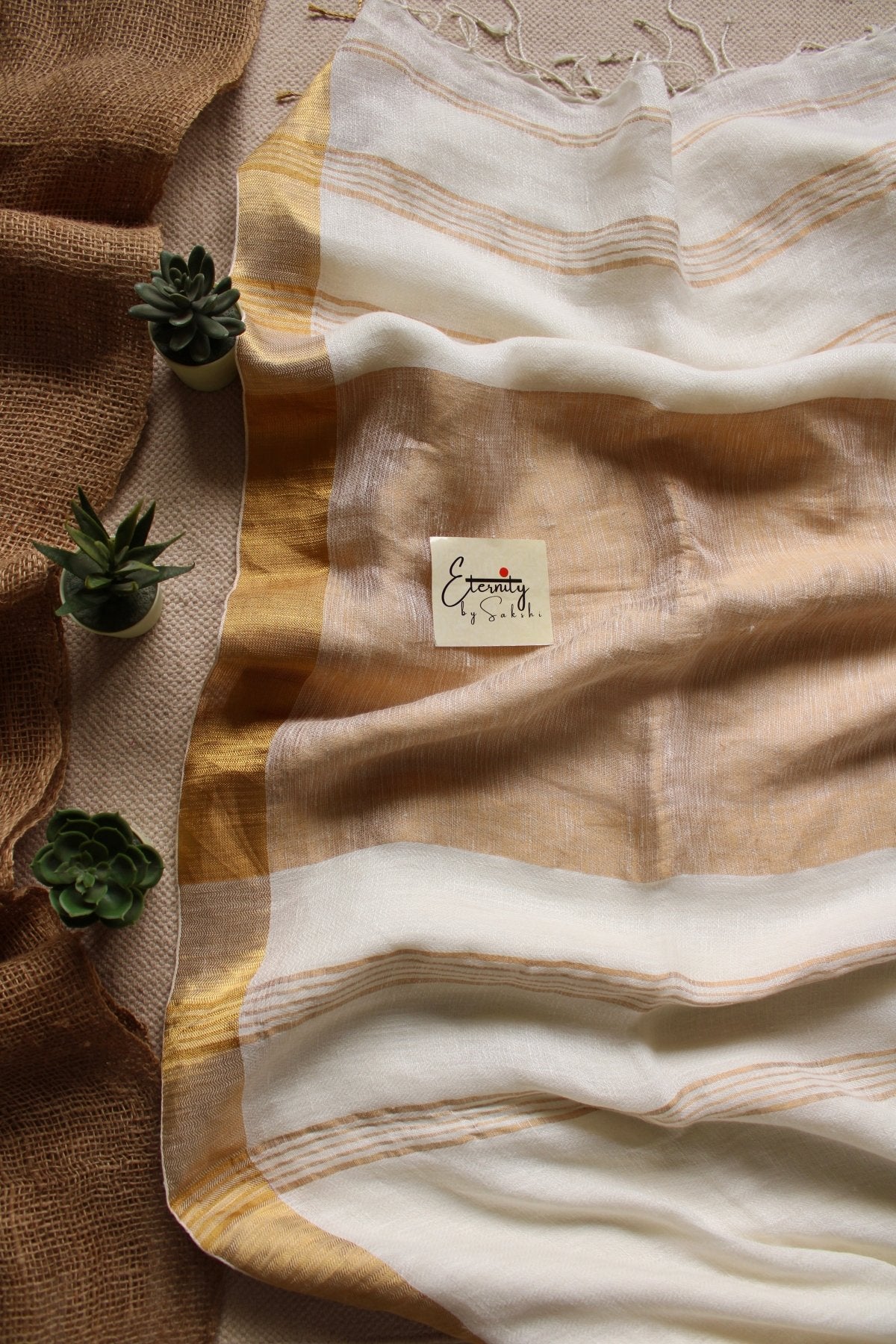 Parijaat Linen Saree - Eternity by Sakshi