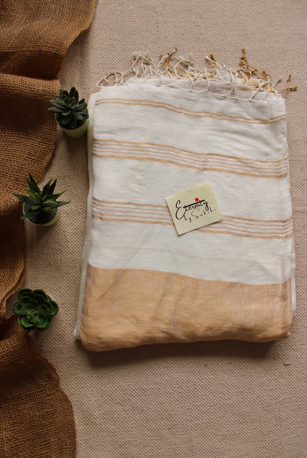 Parijaat Linen Saree - Eternity by Sakshi