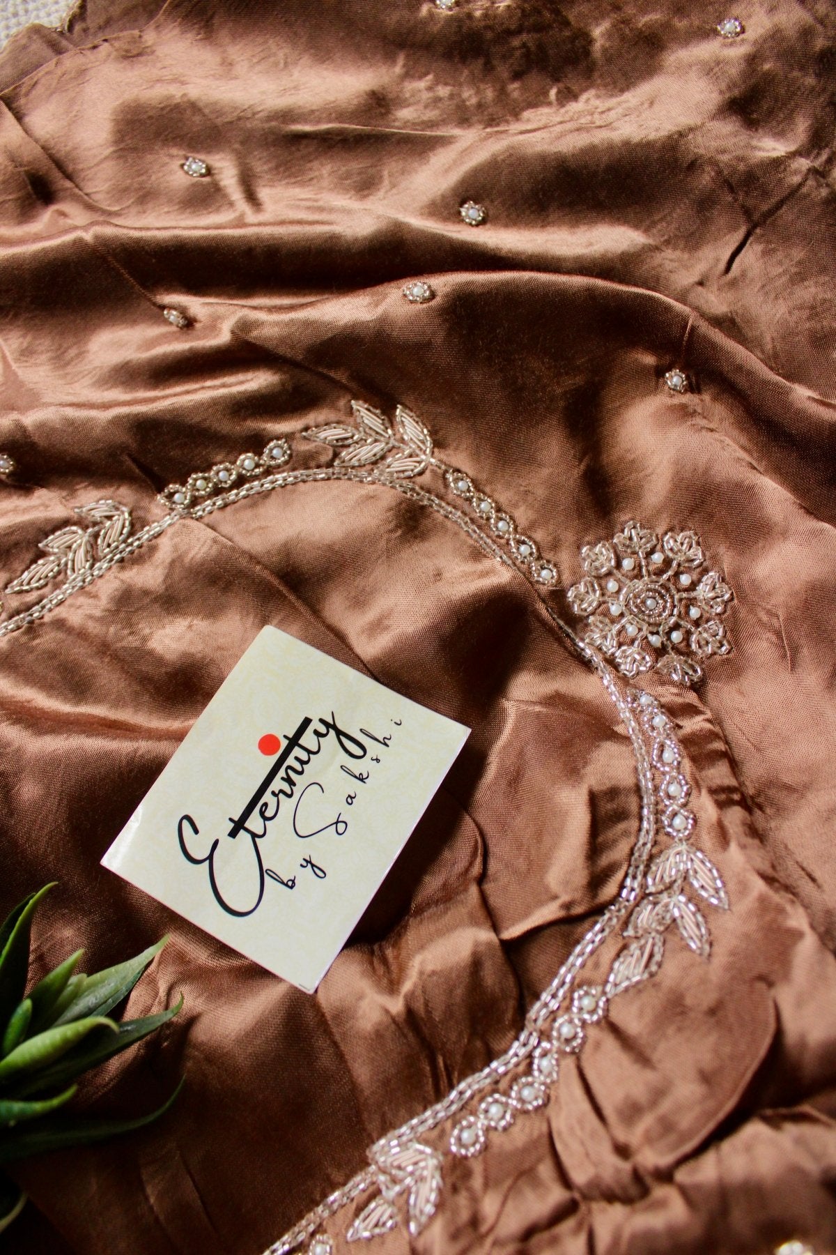 Cappuccino Modal Handwork Saree - Eternity by Sakshi