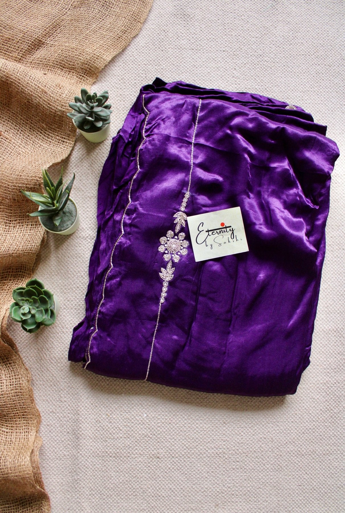 Purple Modal Handwork Saree - Eternity by Sakshi