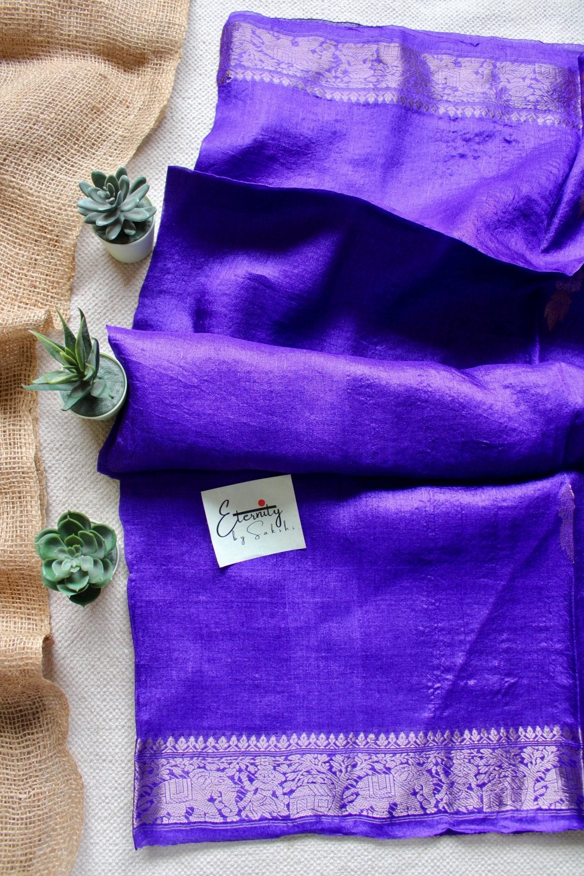 Exclsuive Blue Tussar Silk Saree - Eternity by Sakshi