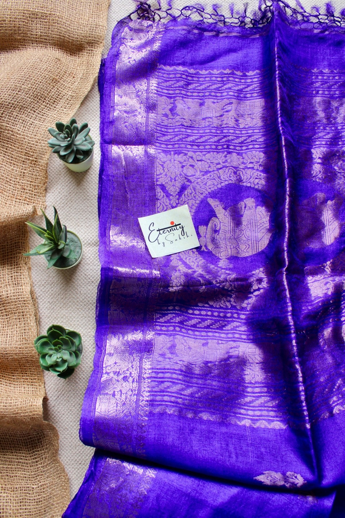 Exclsuive Blue Tussar Silk Saree - Eternity by Sakshi