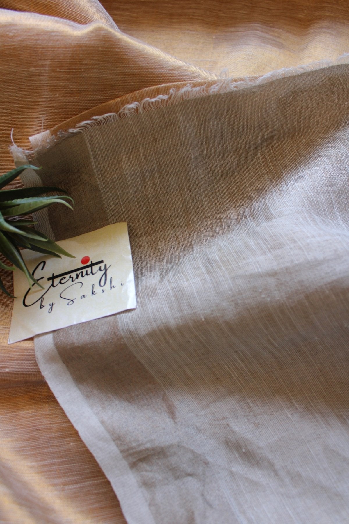 Silver Metallic Linen Saree - Eternity by Sakshi