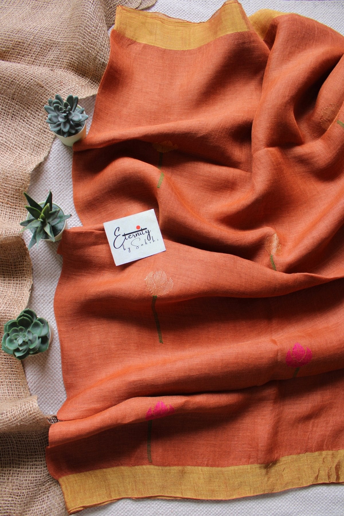 Rust Pankhuri Saree - Eternity by Sakshi