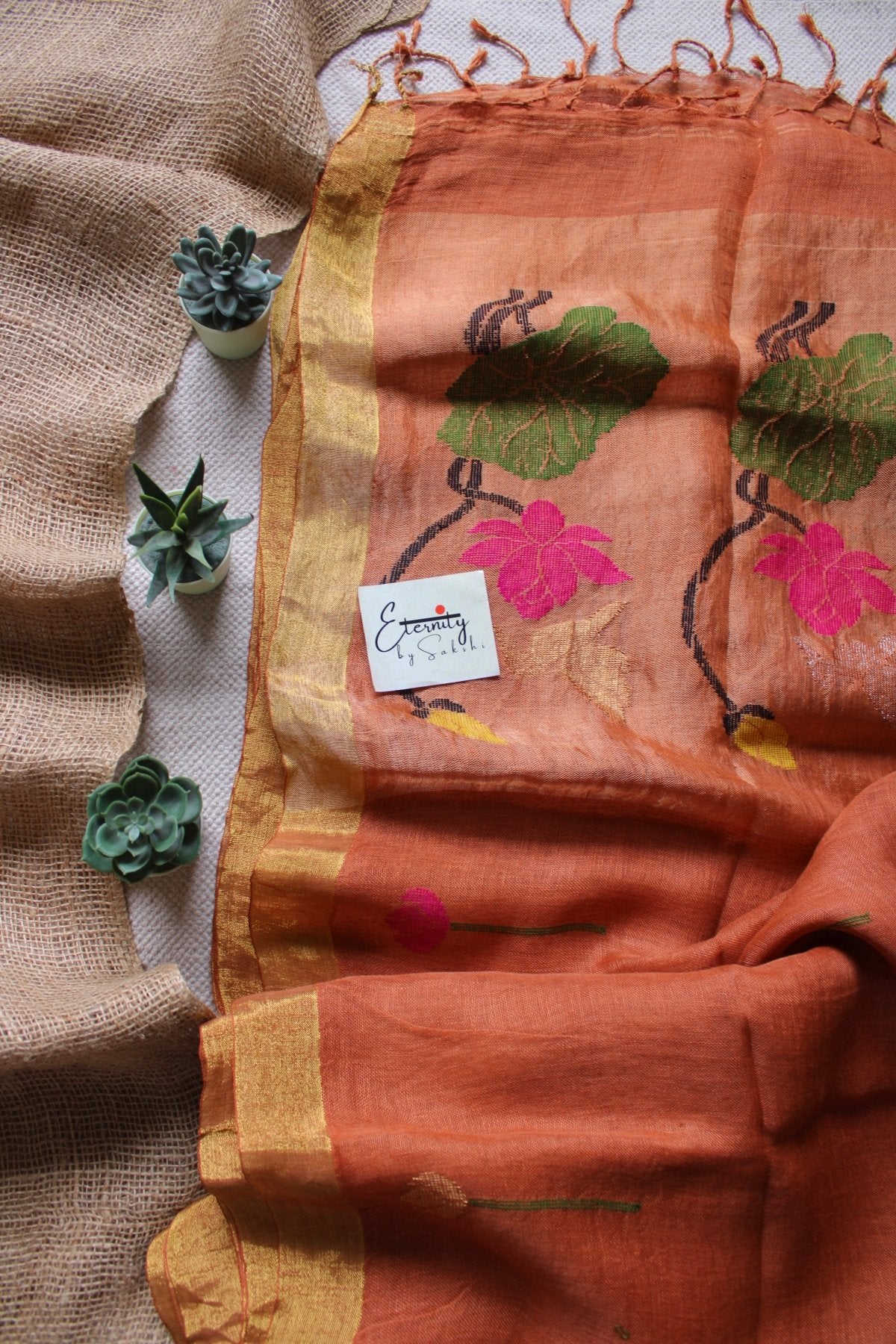 Rust Pankhuri Saree - Eternity by Sakshi