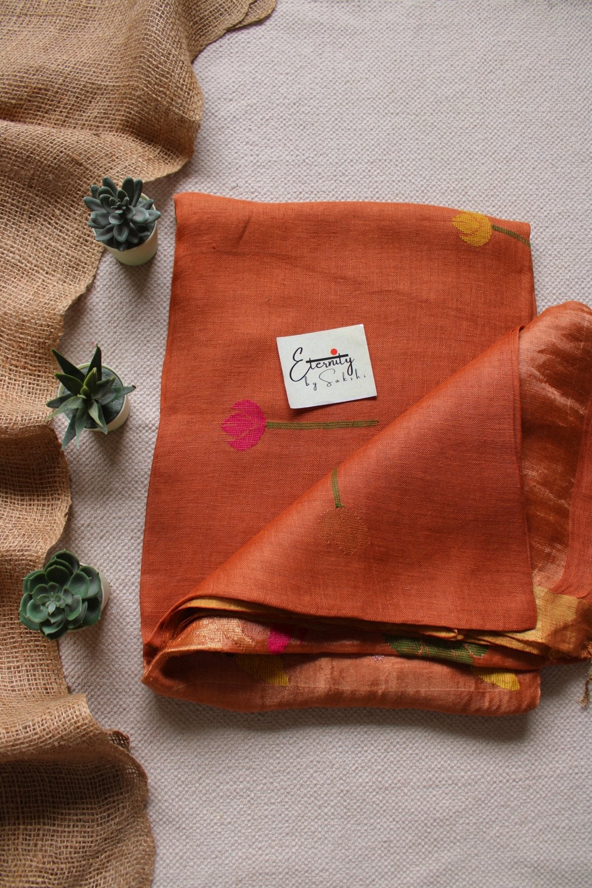 Rust Pankhuri Saree - Eternity by Sakshi