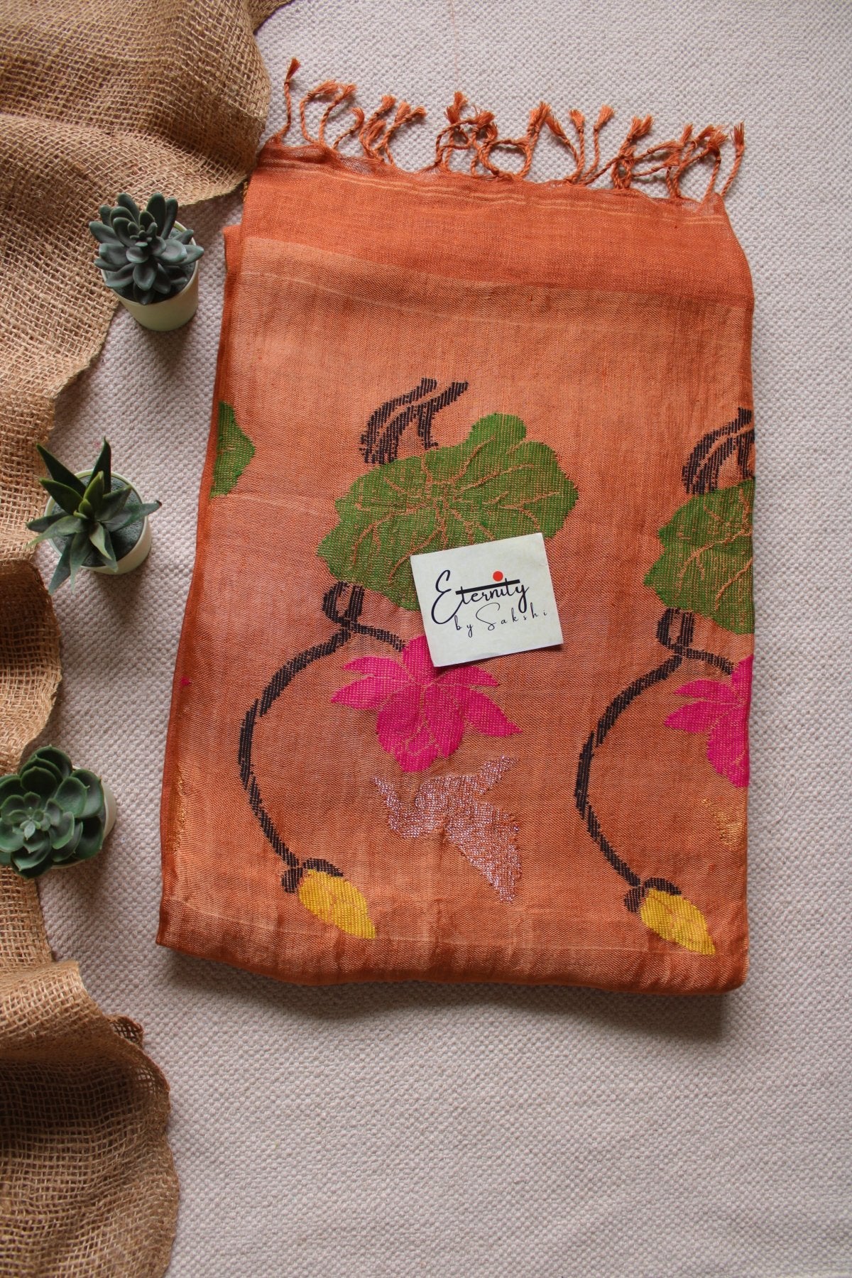 Rust Pankhuri Saree - Eternity by Sakshi