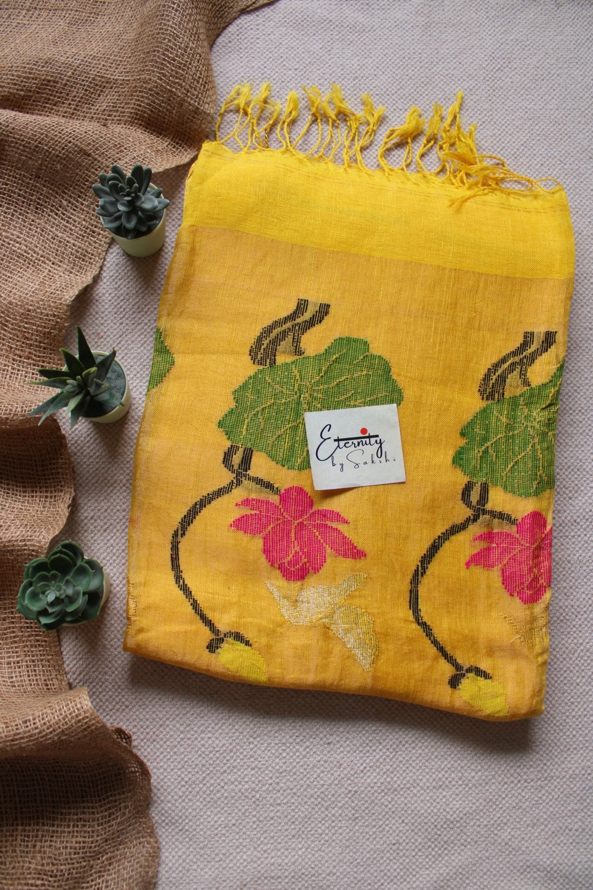 Yellow Pankhuri Saree - Eternity by Sakshi