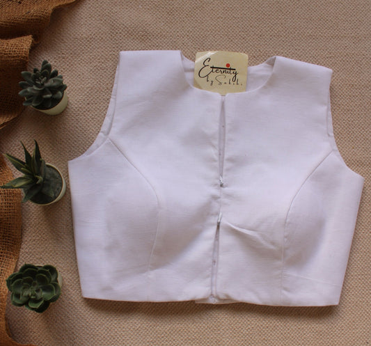 White Double Zip Mood Blouse - Eternity by Sakshi