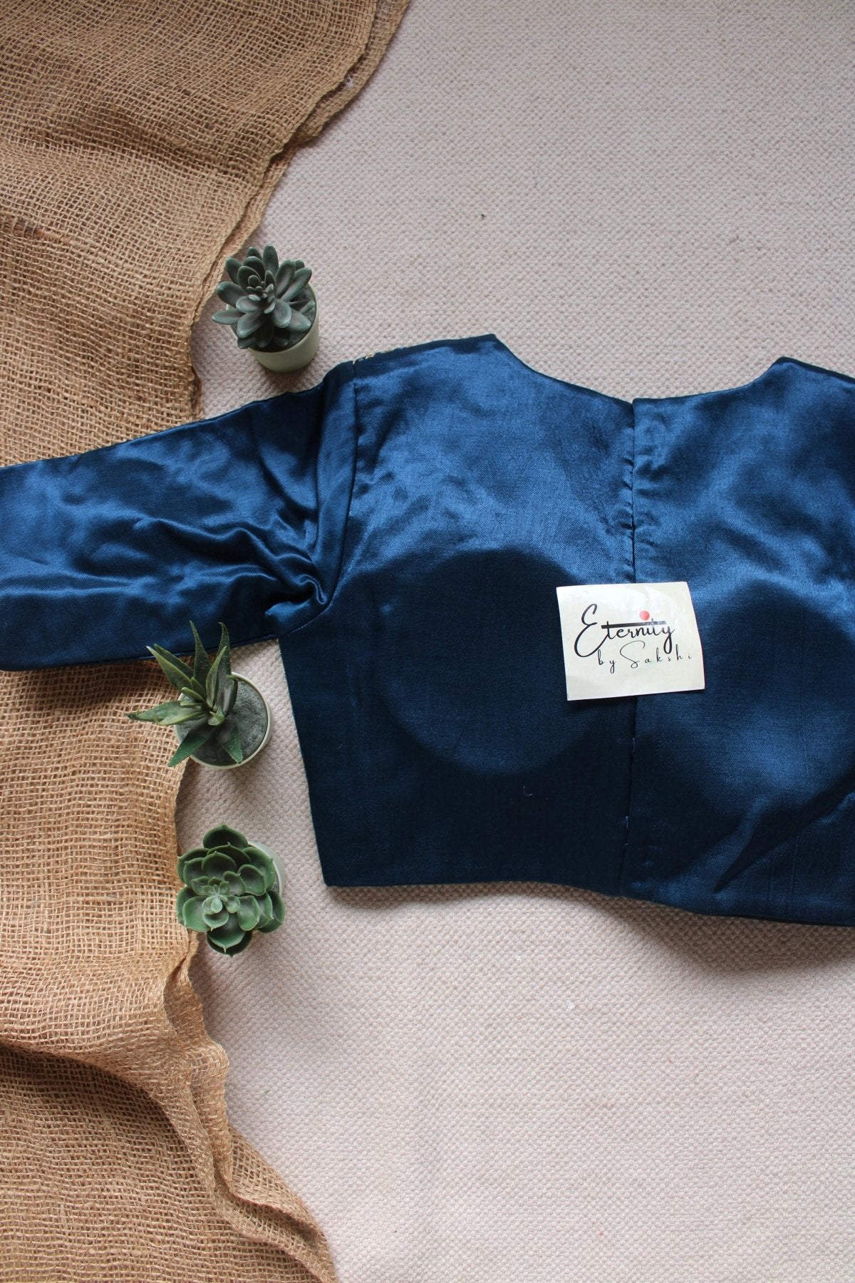 Navy Blue Dhruv Tara Patch Blouse - Eternity by Sakshi