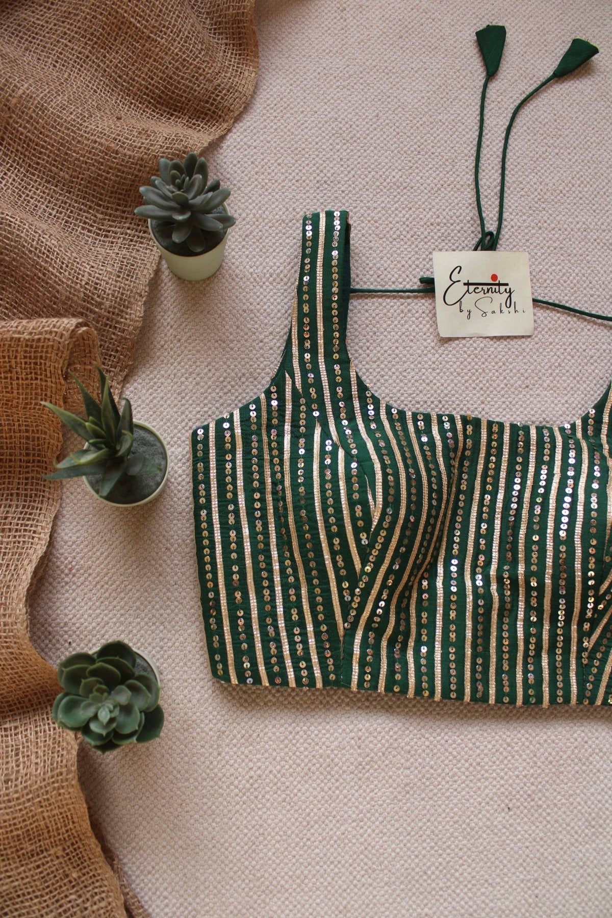 Green Sitara Noorie Blouse - Eternity by Sakshi