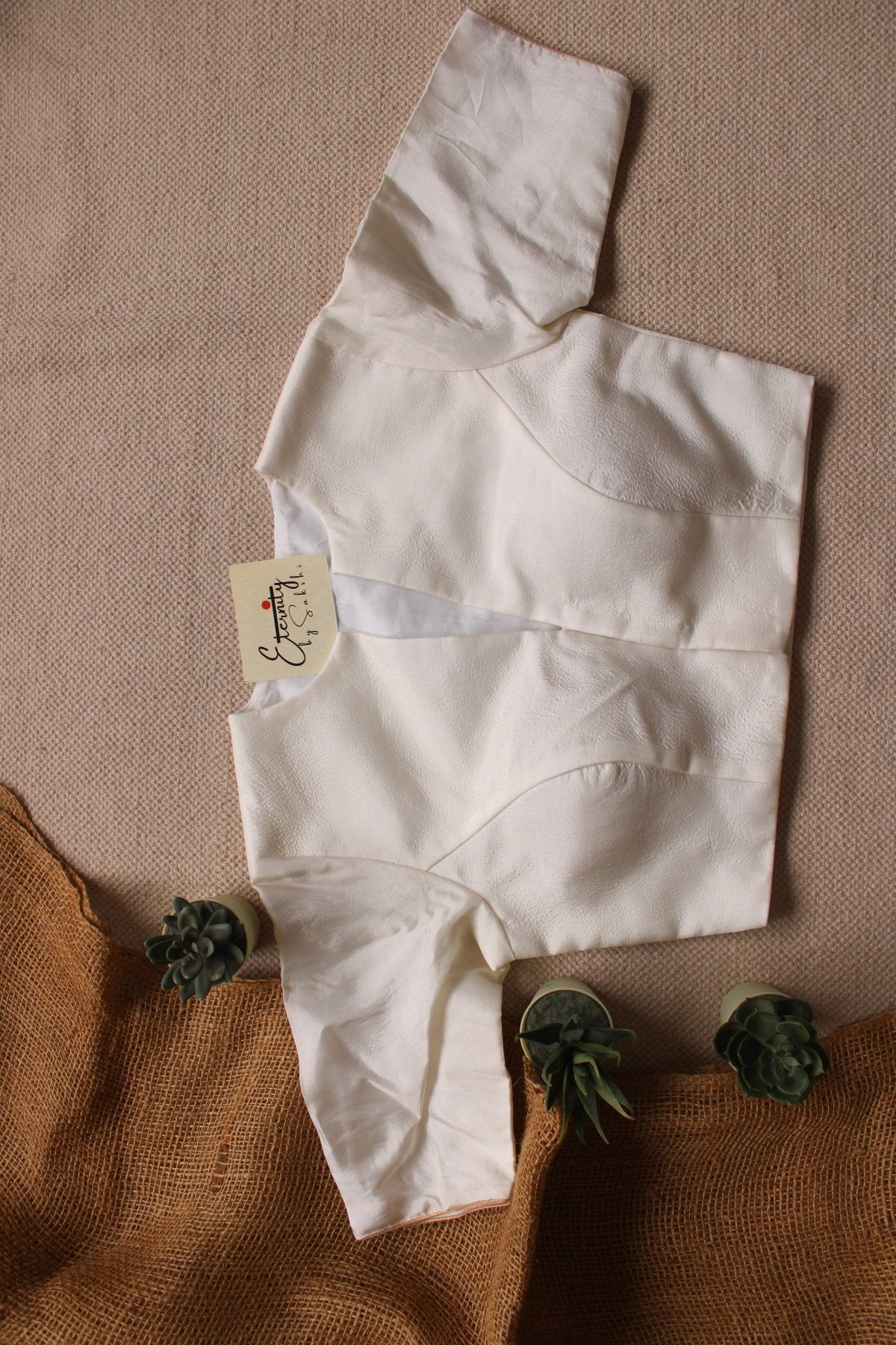 White Floral Embroidery Blouse - Eternity by Sakshi