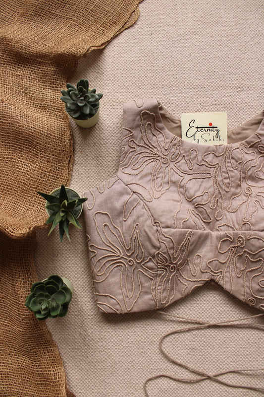 Dusty Mauve Floral Navya Blouse - Eternity by Sakshi