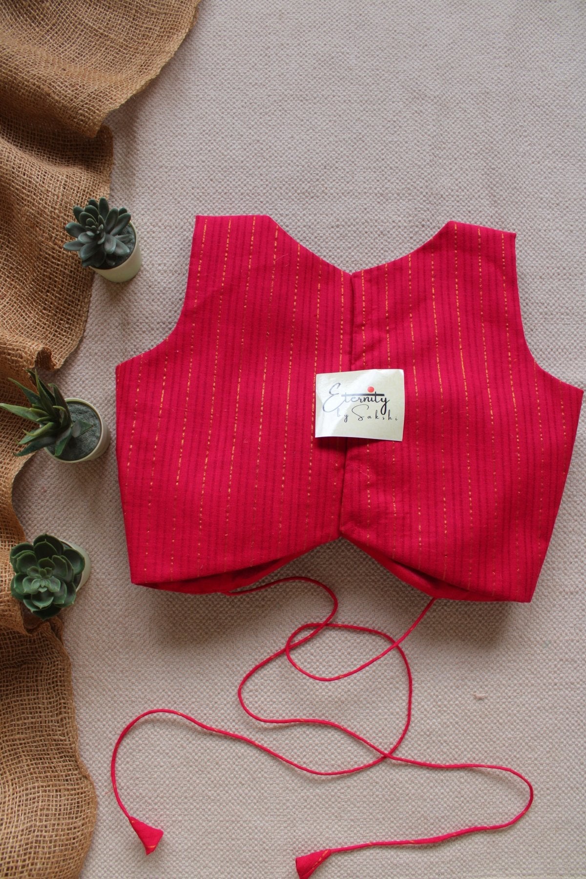 Magenta Pink Navya Stripes Blouse - Eternity by Sakshi