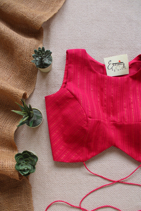 Magenta Pink Navya Stripes Blouse - Eternity by Sakshi