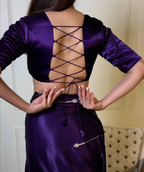 Heer Purple Backless Blouse