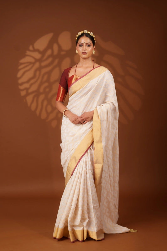 White Embrace Saree - Eternity by Sakshi
