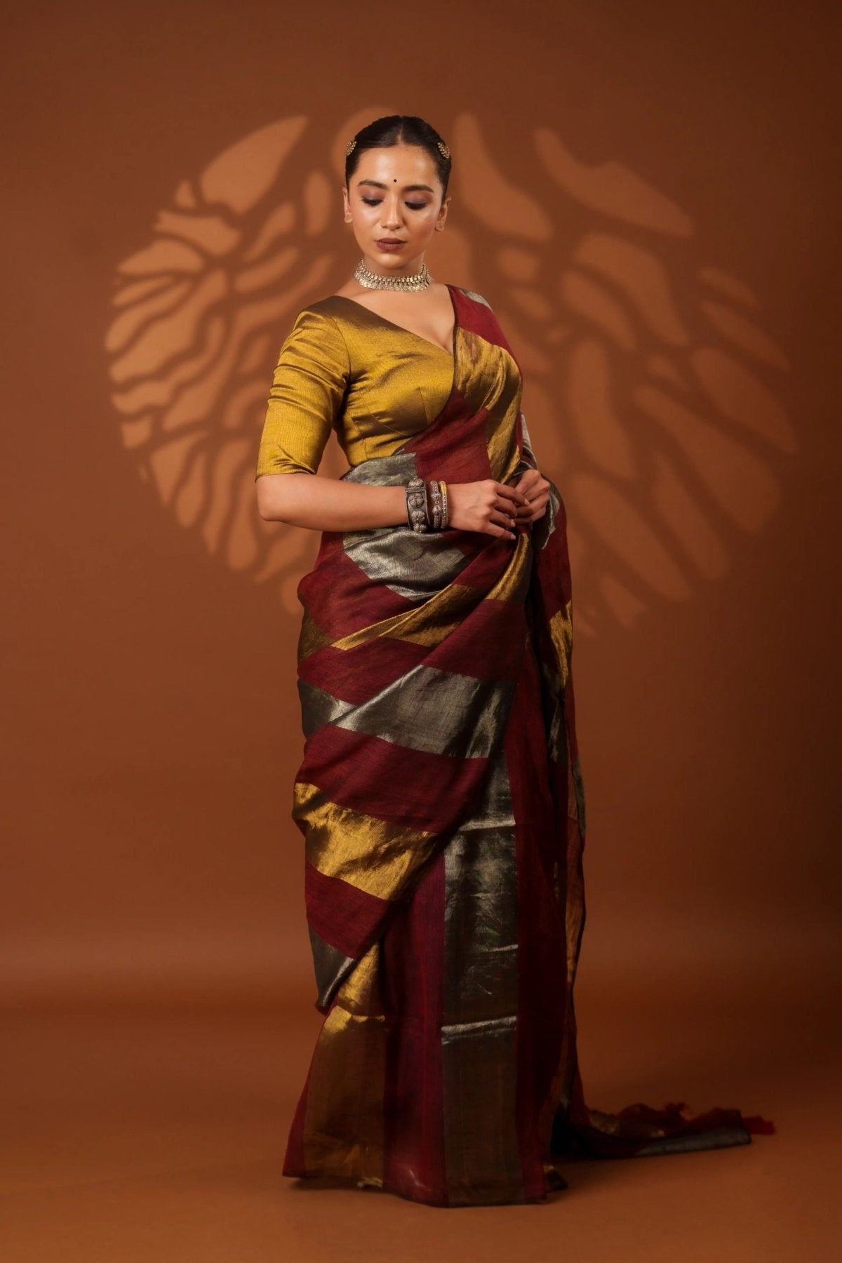 Nayana Maroon Saree - Eternity by Sakshi
