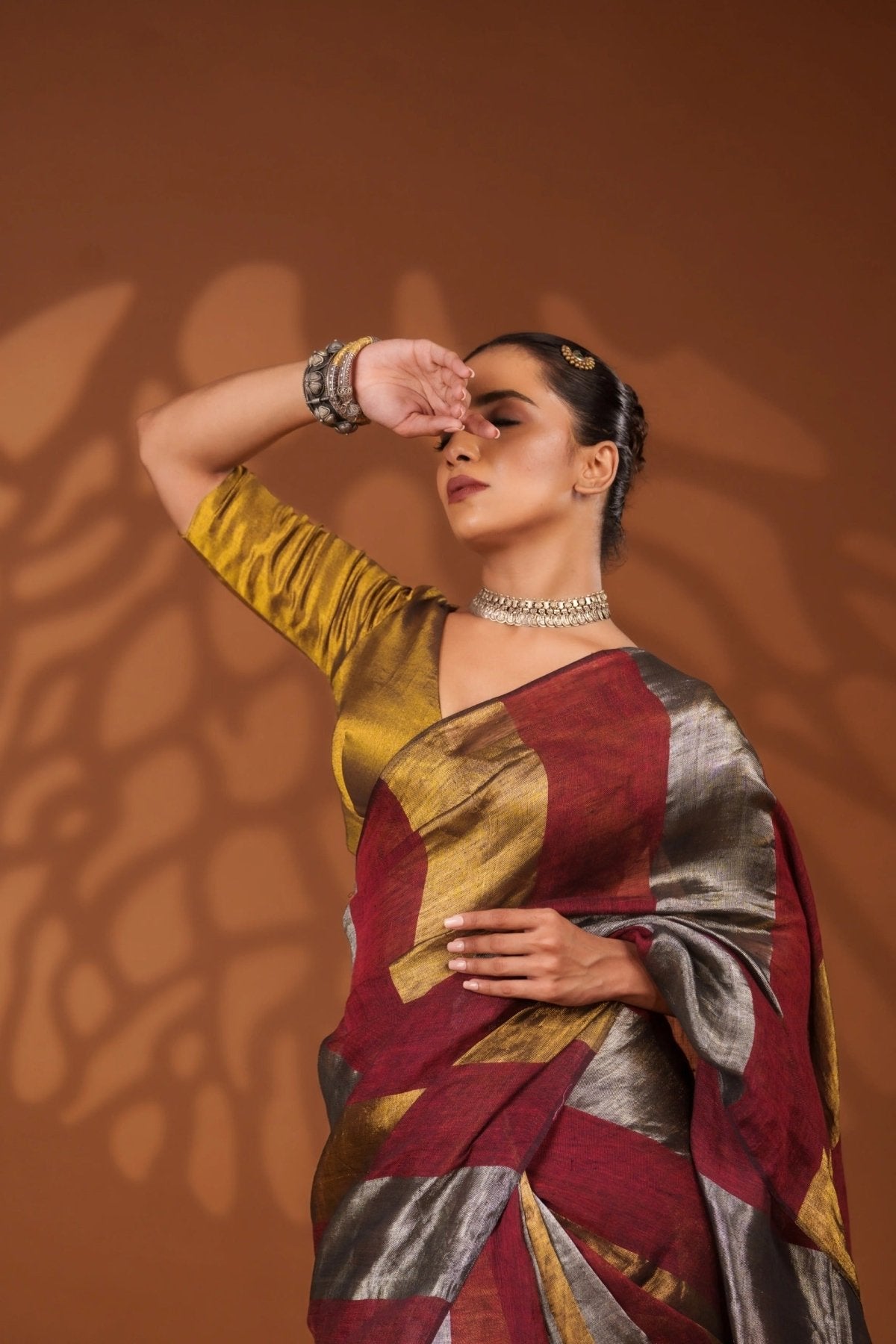 Nayana Maroon Saree - Eternity by Sakshi