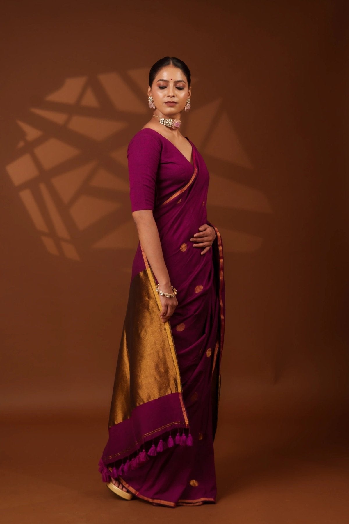Rosy Polka Saree - Eternity by Sakshi