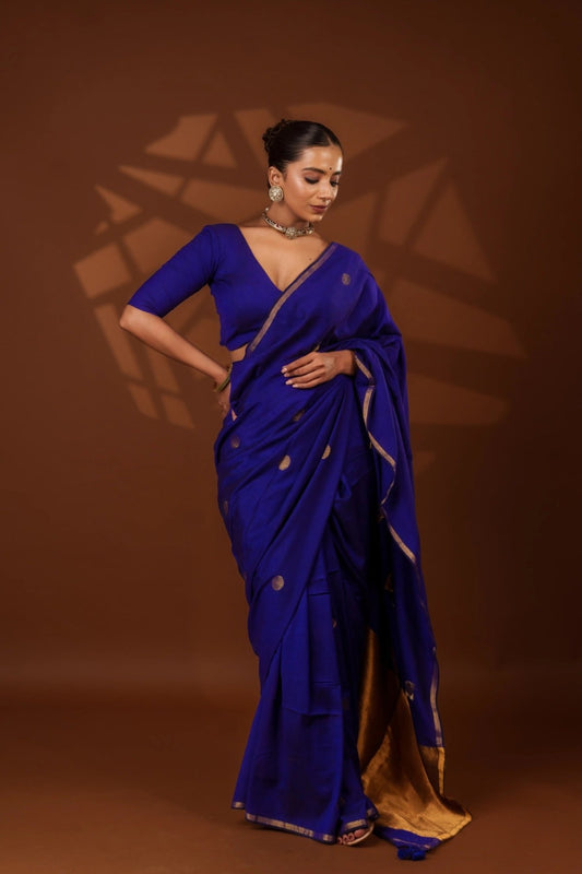 Blue Polka Saree - Eternity by Sakshi