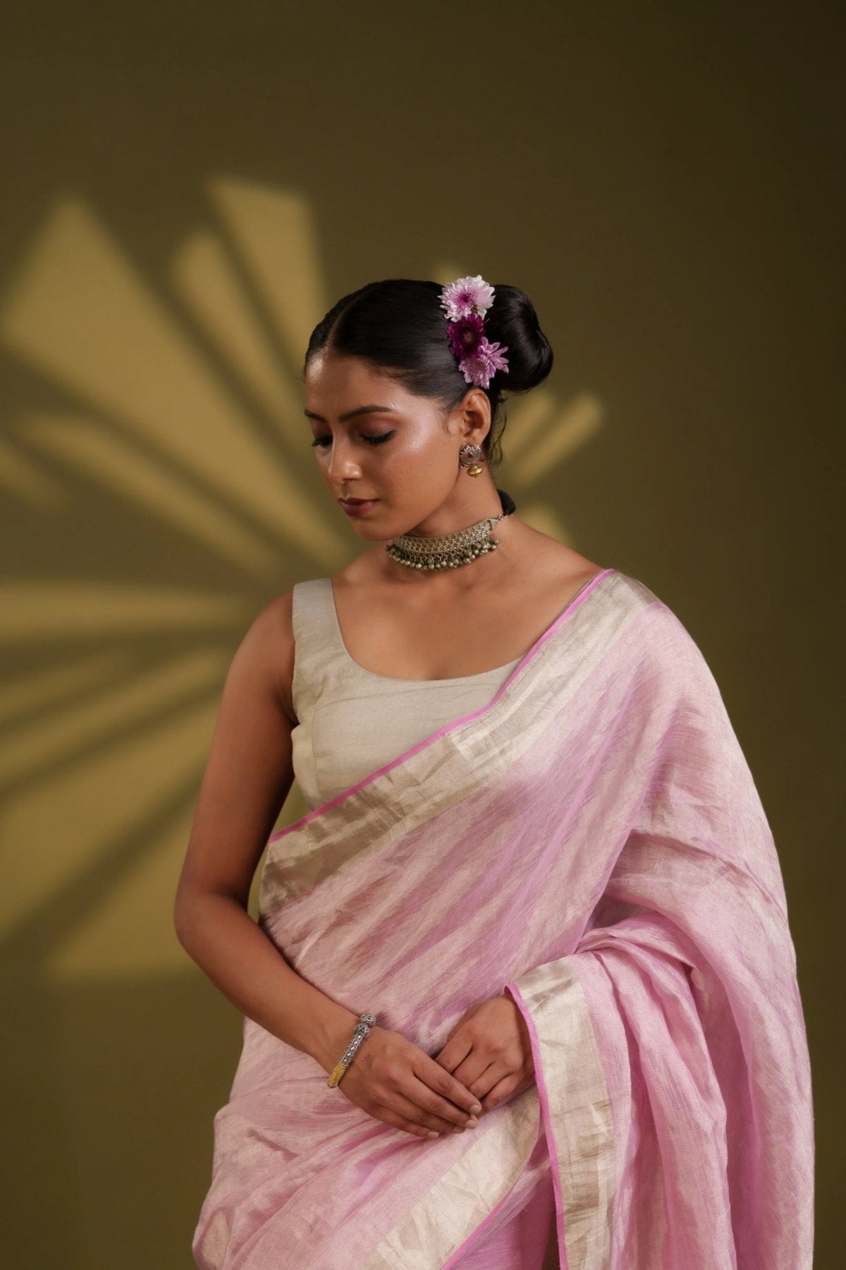 Metallic Pink Saree - Eternity by Sakshi