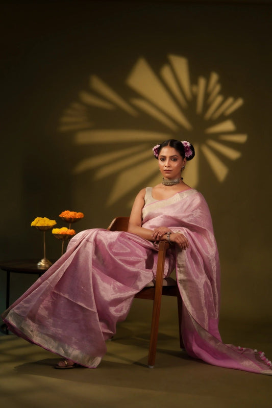 Metallic Pink Saree - Eternity by Sakshi