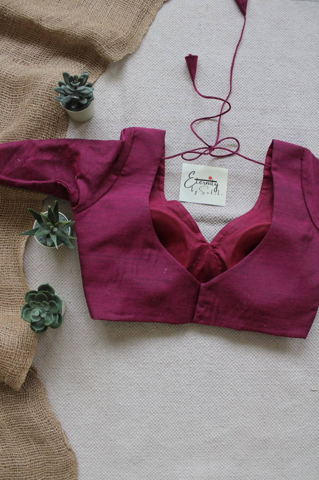 Rosy Pink Madhubala With Sleeves Blouse - Eternity by Sakshi