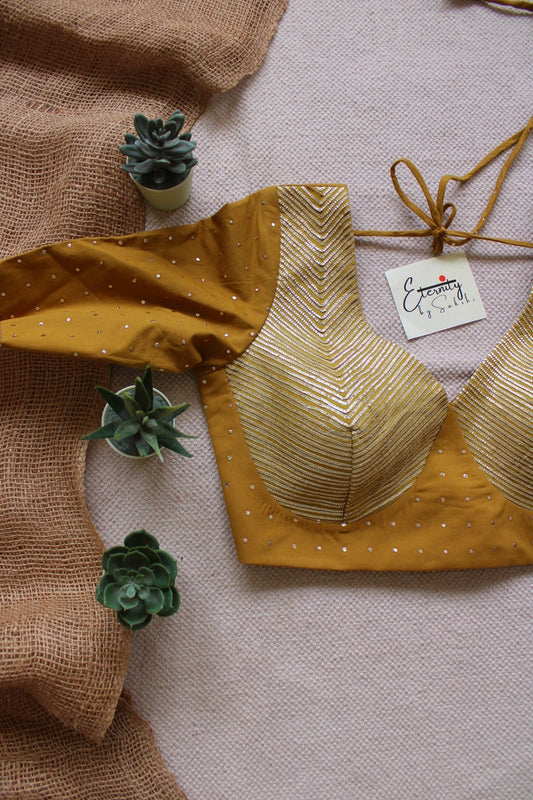 Mustard Gulkaari Blouse - Eternity by Sakshi