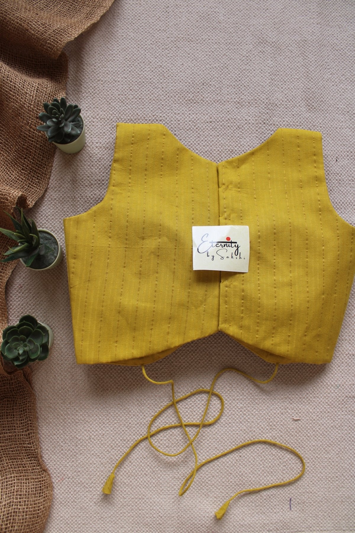 Yellow Stripes Navya Blouse - Eternity by Sakshi