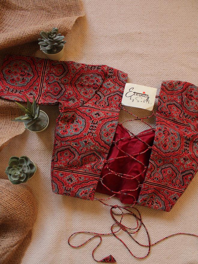 Ajrakh Backless Blouse - Eternity by Sakshi