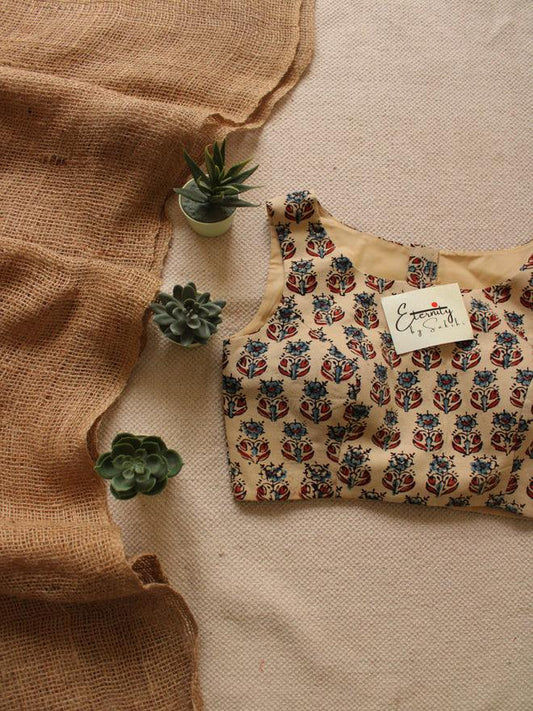 Ajrakh Boatneck Blouse - Eternity by Sakshi