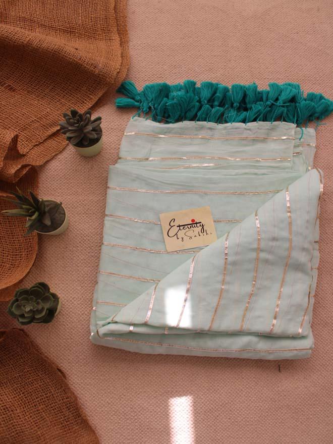 Aqua Blue Rangrez saree - Eternity by Sakshi