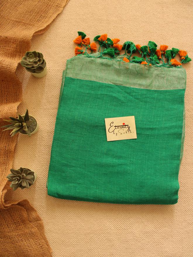 Arjuna Metallic Linen Saree - Eternity by Sakshi
