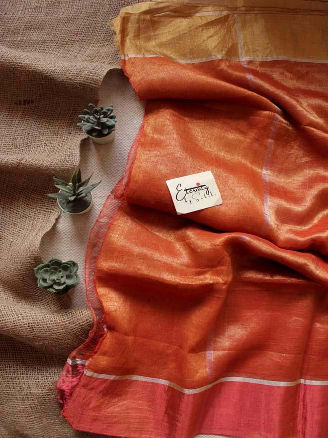 Aza Metallic Linen Saree - Eternity by Sakshi