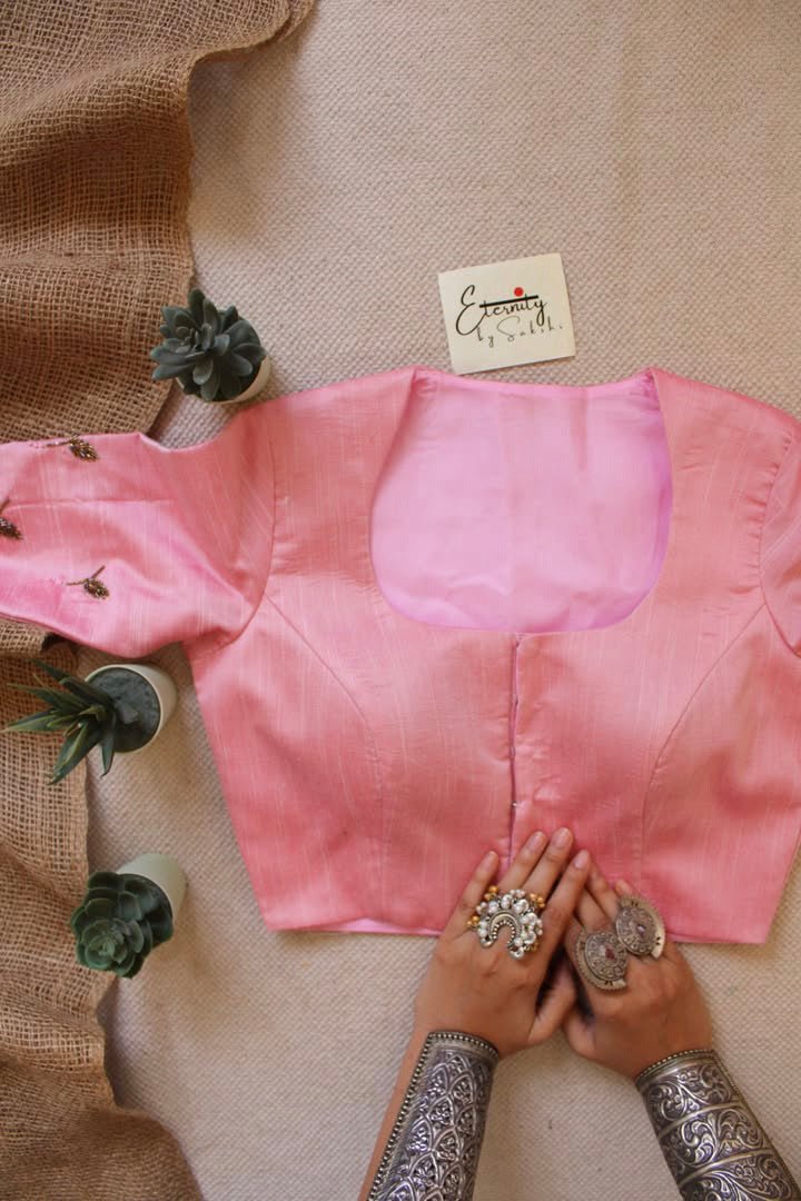Baby Pink Handwork Blouse - Eternity by Sakshi