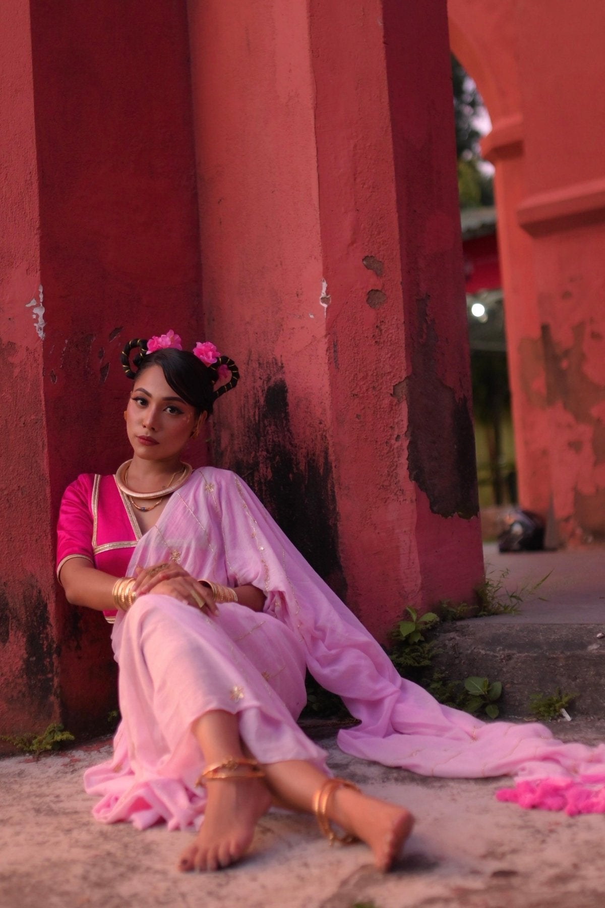 Baby Pink Noor Saree - Eternity by Sakshi