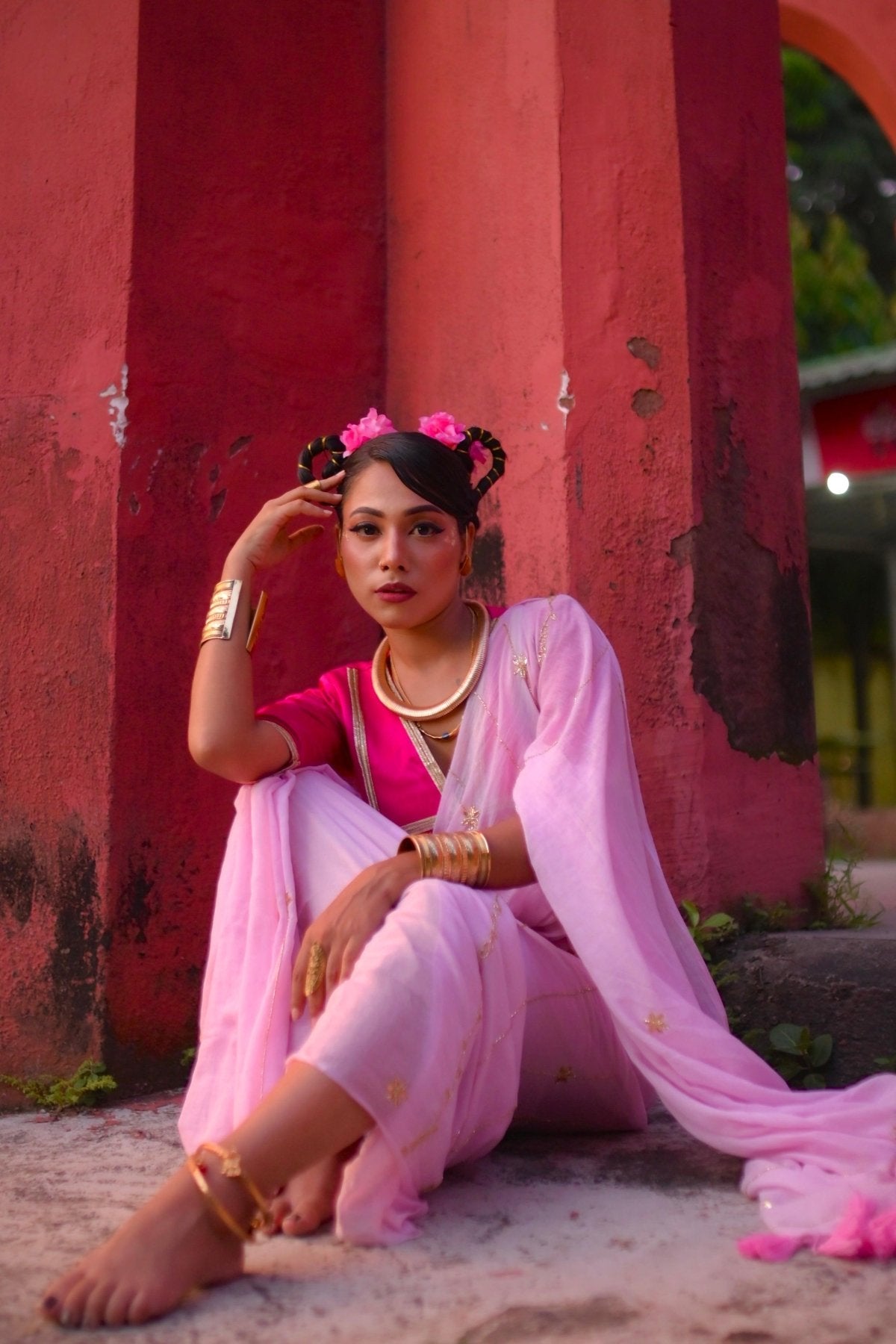 Baby Pink Noor Saree - Eternity by Sakshi