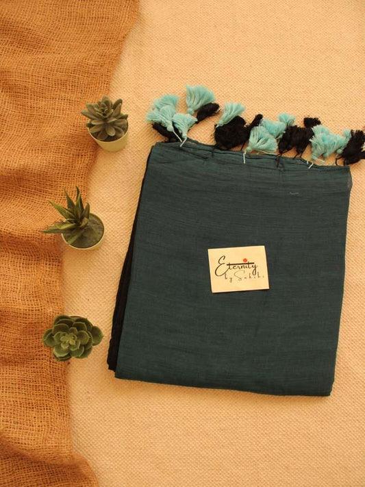 Black Breezy Saree + Zebra Blouse Combo - Eternity by Sakshi