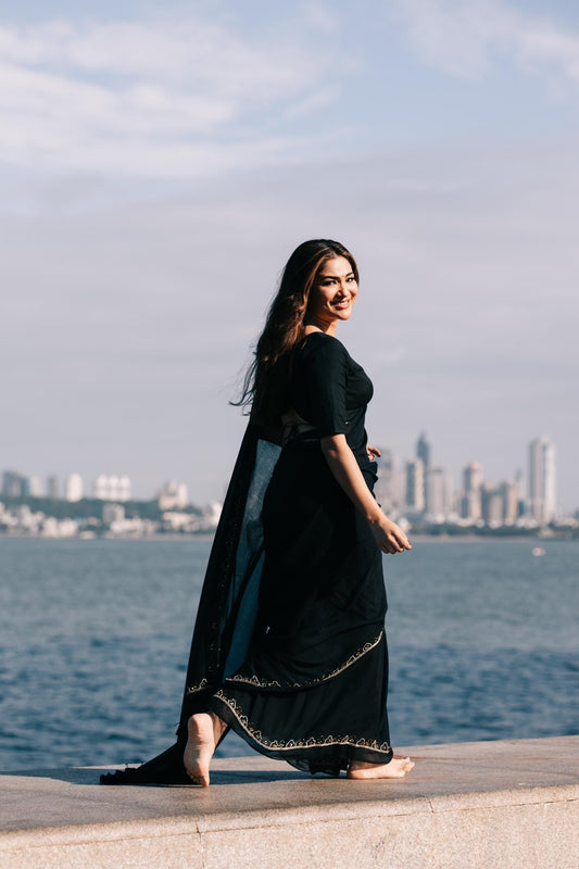 Black Noor Saree - Eternity by Sakshi