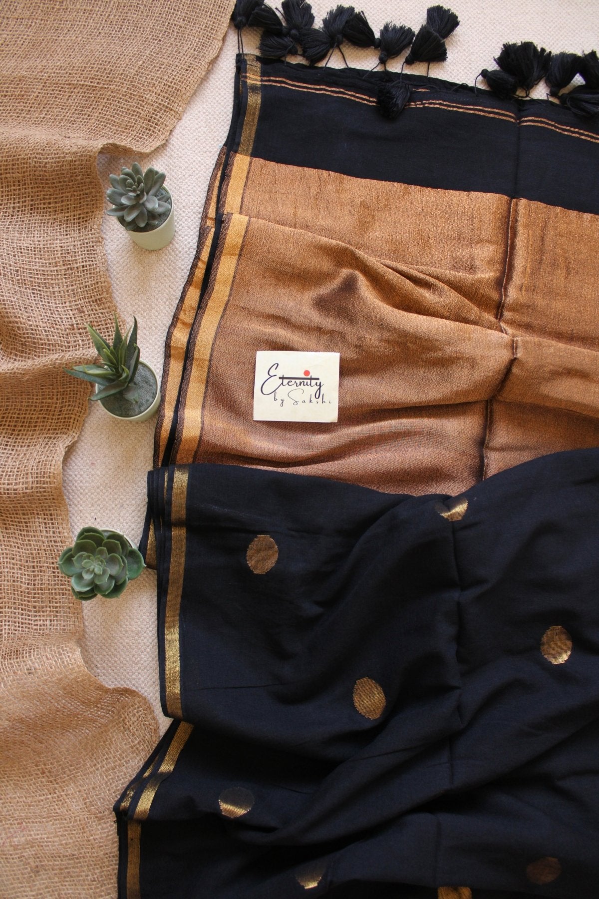 Black Polka Saree - Eternity by Sakshi