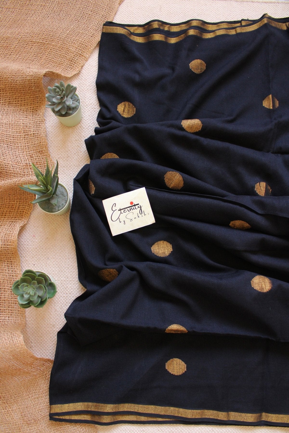 Black Polka Saree - Eternity by Sakshi