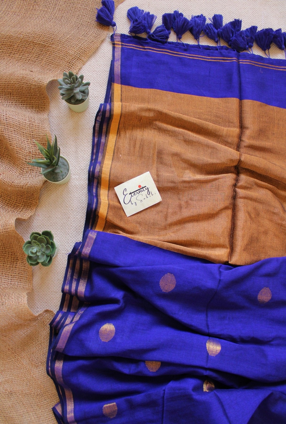 Blue Polka Saree - Eternity by Sakshi