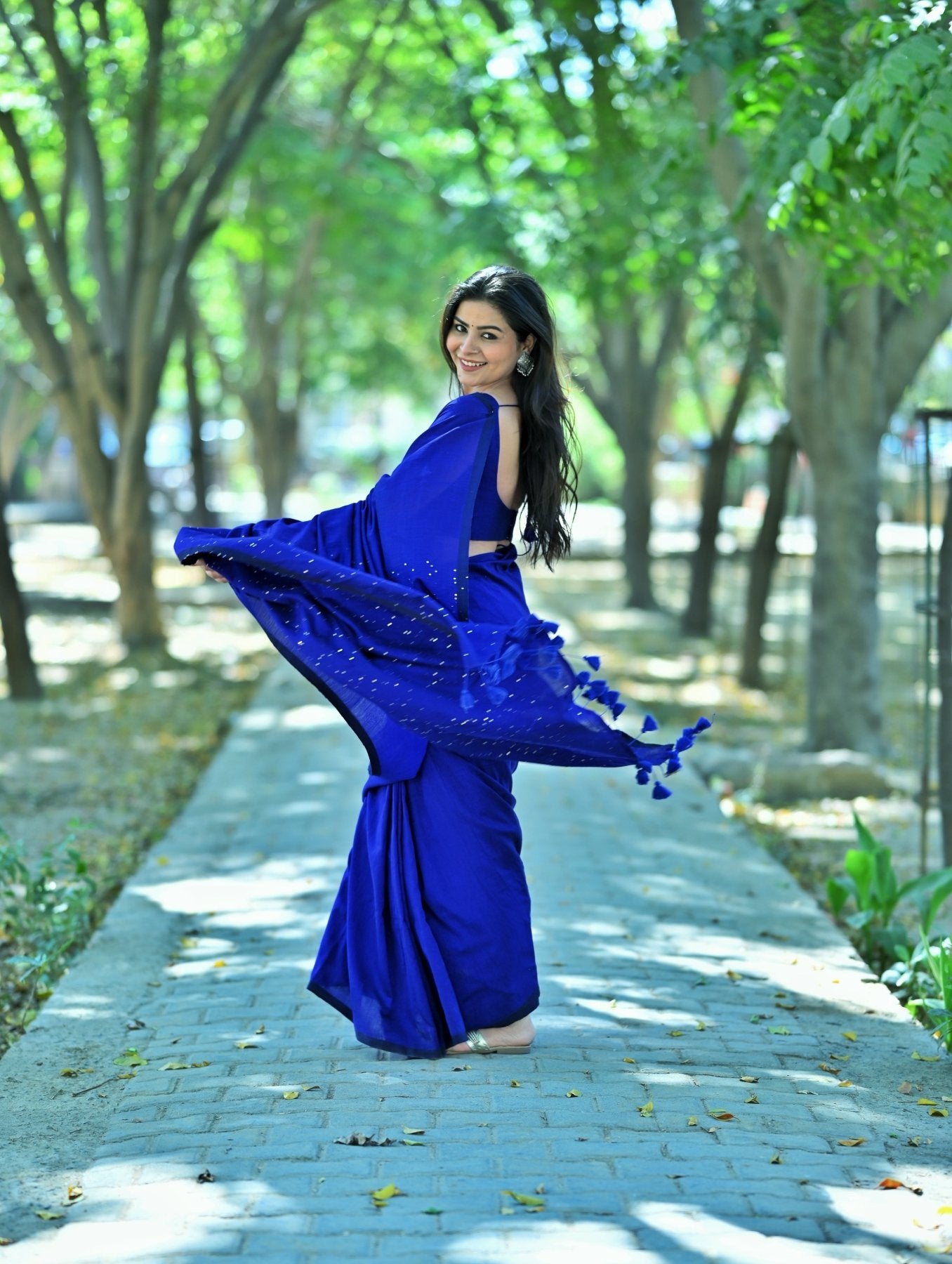 Blue Rozana Saree - Eternity by Sakshi