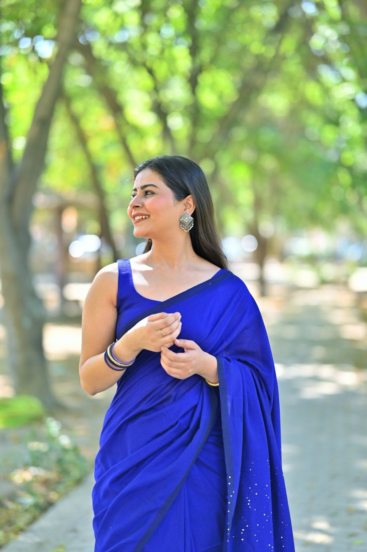 Blue Rozana Saree - Eternity by Sakshi
