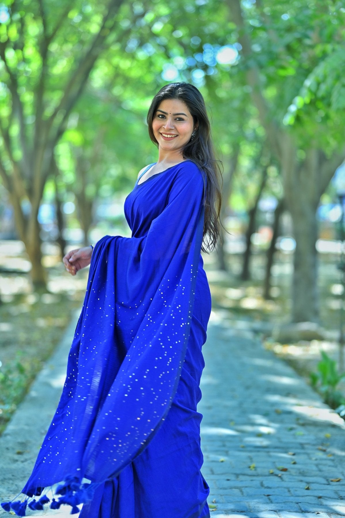 Blue Rozana Saree - Eternity by Sakshi