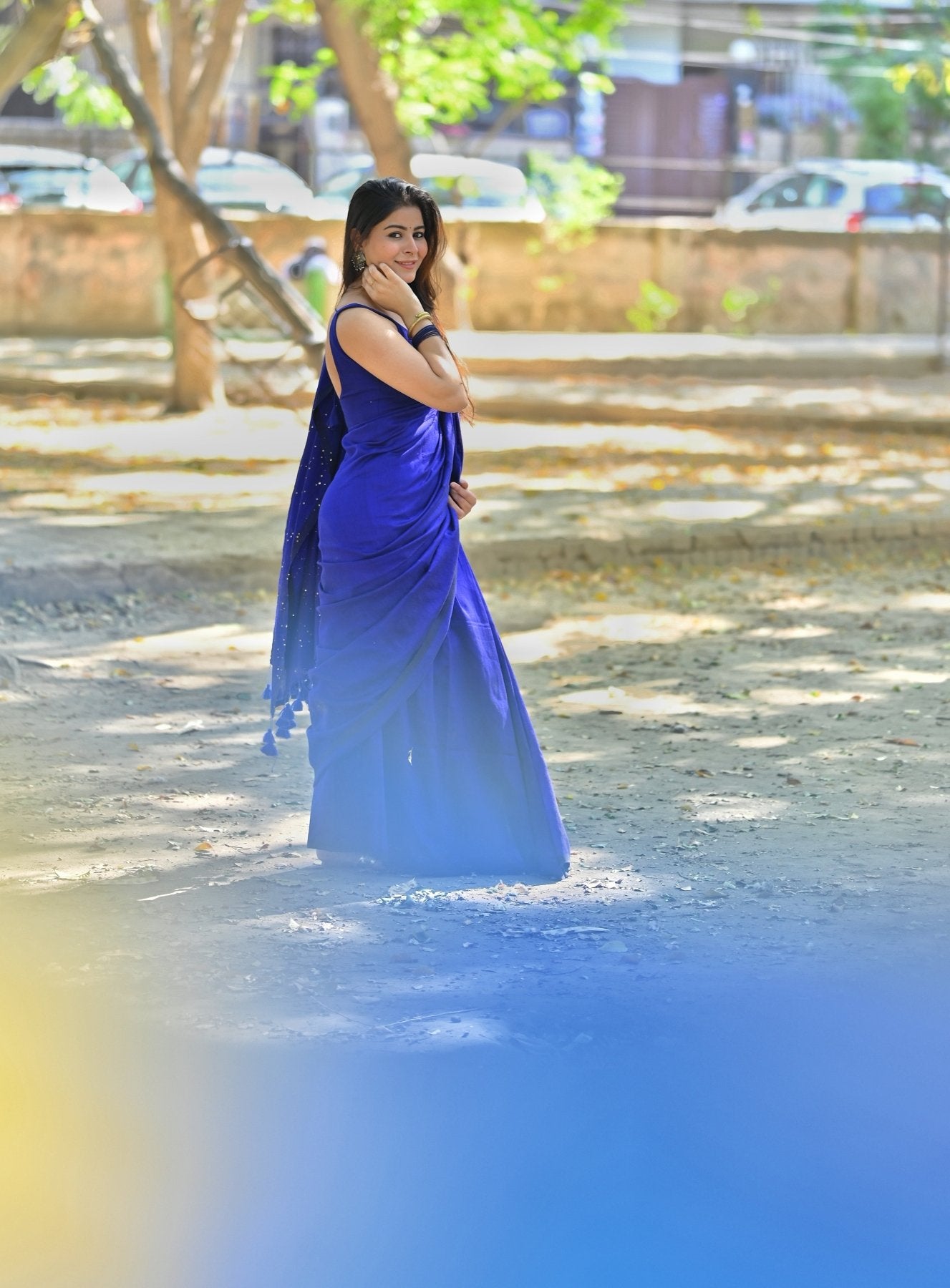 Blue Rozana Saree - Eternity by Sakshi
