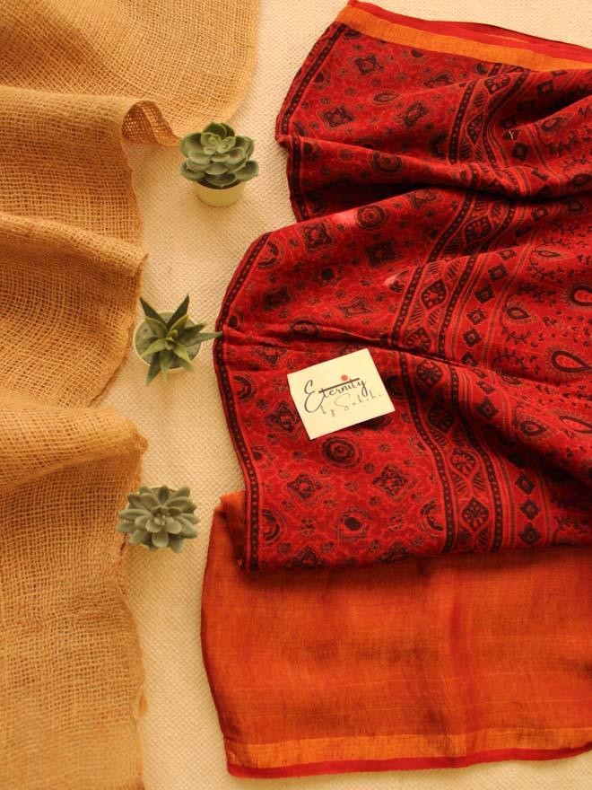Brick Red Falak Saree - Eternity by Sakshi